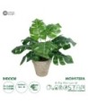 GloboStar® Artificial Garden MONSTERA POTTED PLANT 20895 - Διακοσμητικό Φυτό Μονστέρα Φ40 x Υ33cm